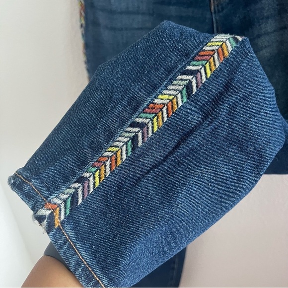 Knox Rose Embroidered Stripe Side Distressed Jeans 6 - Picture 5 of 9